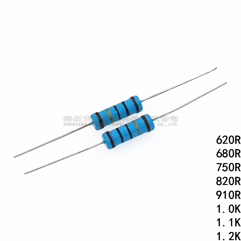 插直金属膜电阻3W 620R/680R/750R/820R/910R/1K/1.1K/1.2K直插1% - 图2