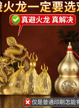 纯黄铜避火龙铜龙生肖龙摆件