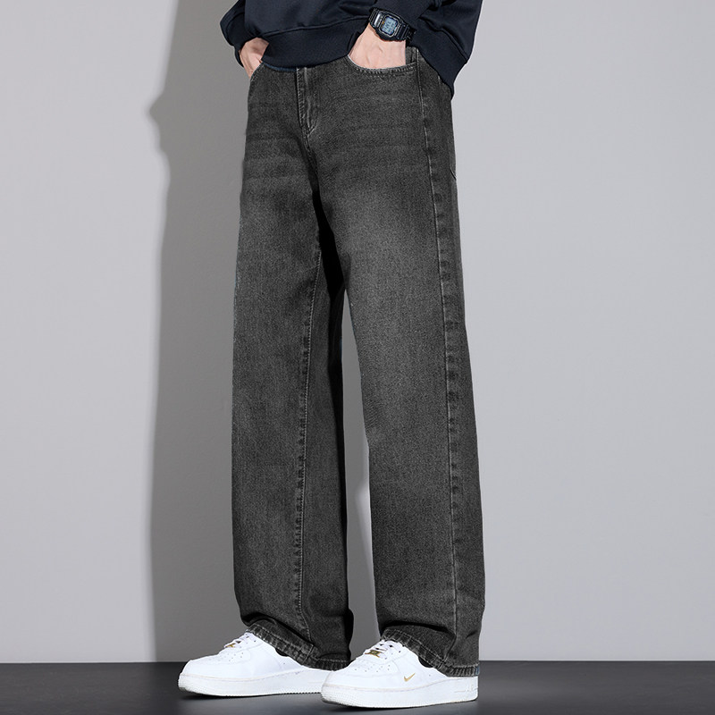 牛仔裤男士秋季宽松直筒休闲长裤2025新款美式复古耐磨工作裤子男