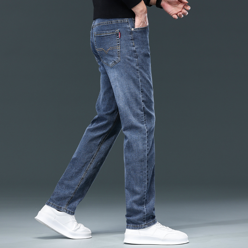 秋冬季新爆款弹力男士直筒牛仔裤男装宽松休闲耐磨工作干活劳保裤