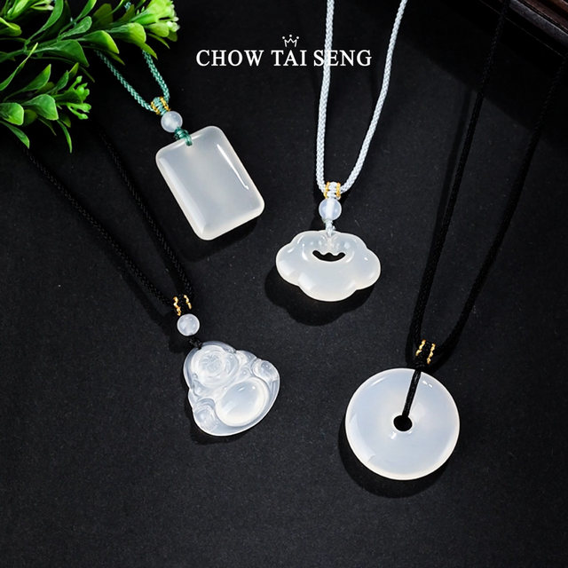 Chow Tai Sang Chalcedony Buddha Necklace