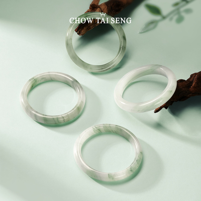 周大生天山翠手镯七夕礼物送女友