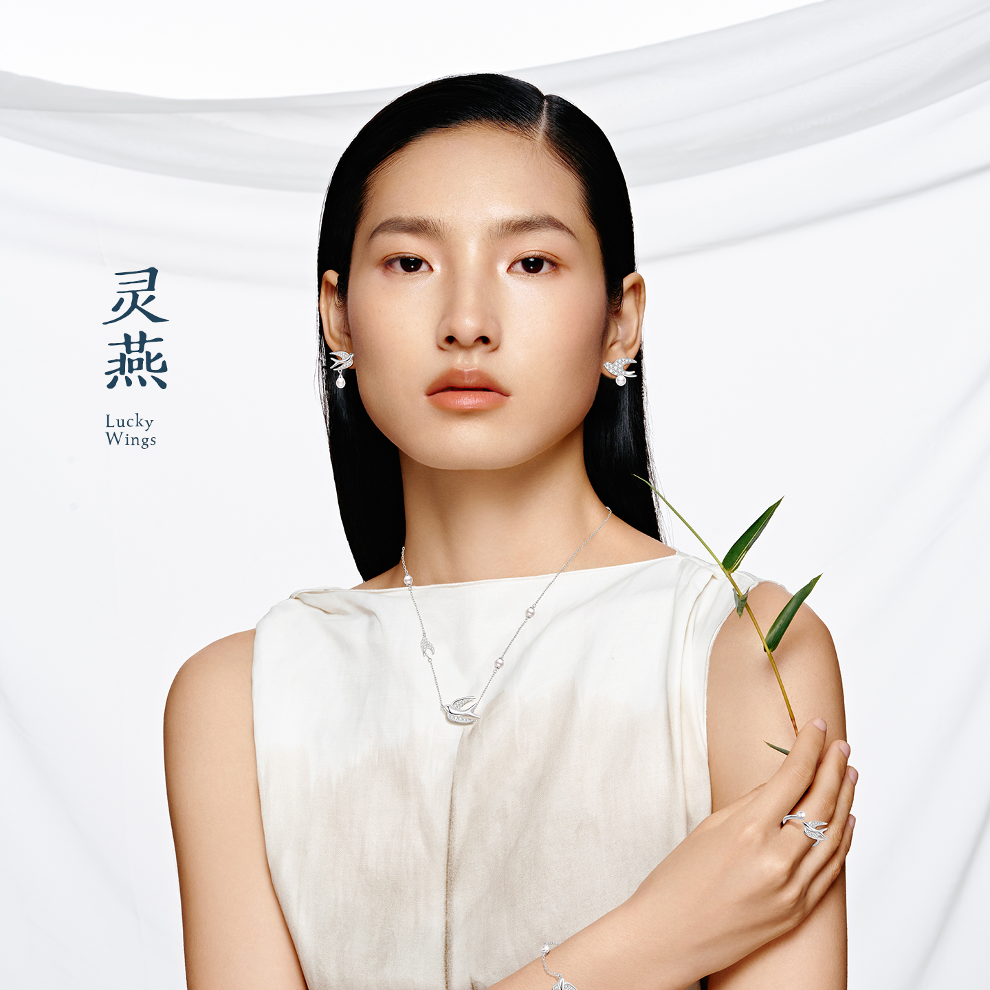 周大生灵燕戒指女S925纯银珍珠指环轻奢高级感生日礼物送女朋友 - 图0