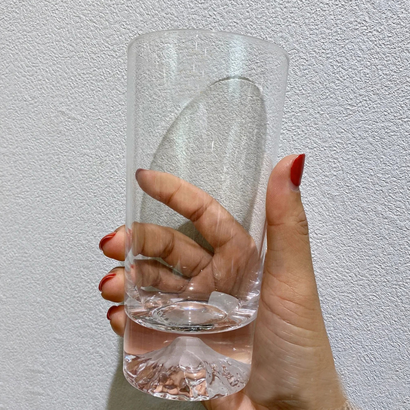 日式富士山杯子玻璃杯茶杯创意水晶雪山威士忌酒杯ins水杯啤酒杯 - 图1