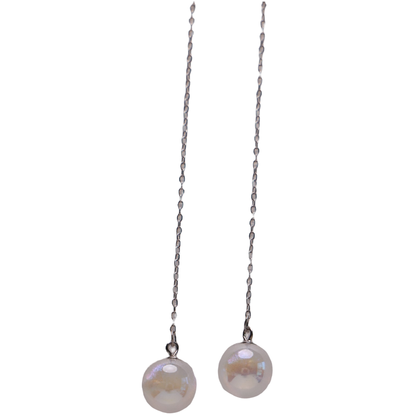 纯银链条珠珠耳钉气质百搭简约长款耳钉网红经典,淘宝优惠券,粉丝福利购,淘宝优惠卷