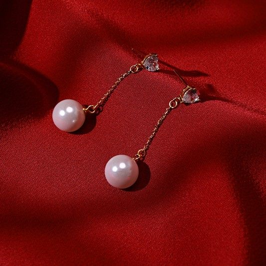 真多麻灰珠爱心锆石耳钉轻奢长款简约,淘宝优惠券,粉丝福利购,淘宝优惠卷