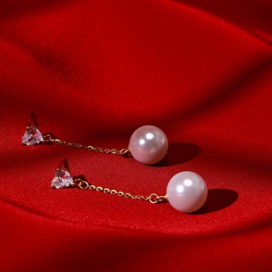 真多麻灰珠爱心锆石耳钉轻奢长款简约,淘宝优惠券,粉丝福利购,淘宝优惠卷