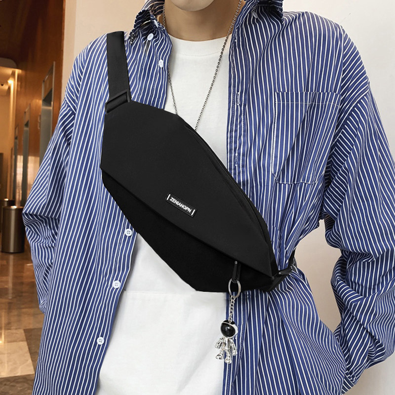 潮牌胸包男士单肩女百搭日系斜挎包 沐涵箱包男士包袋