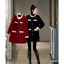 New Year wardrobes Christmas senior sensation super good looking little fragrant wind This life New Year red Lions dress Womens autumn Winter 2023 new