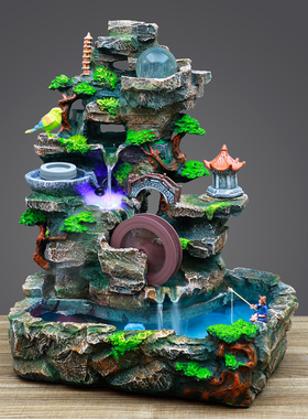 室内落地景观乔迁新居假山流水