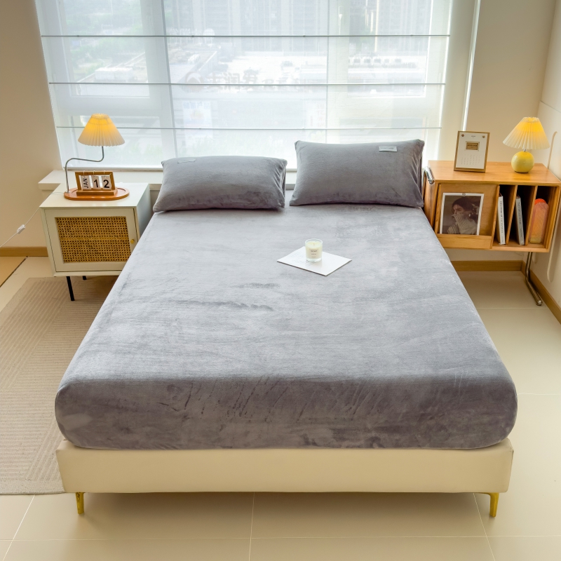 牛奶绒床笠冬季加绒床罩珊瑚绒加厚床垫保护罩防滑床单套2025新款