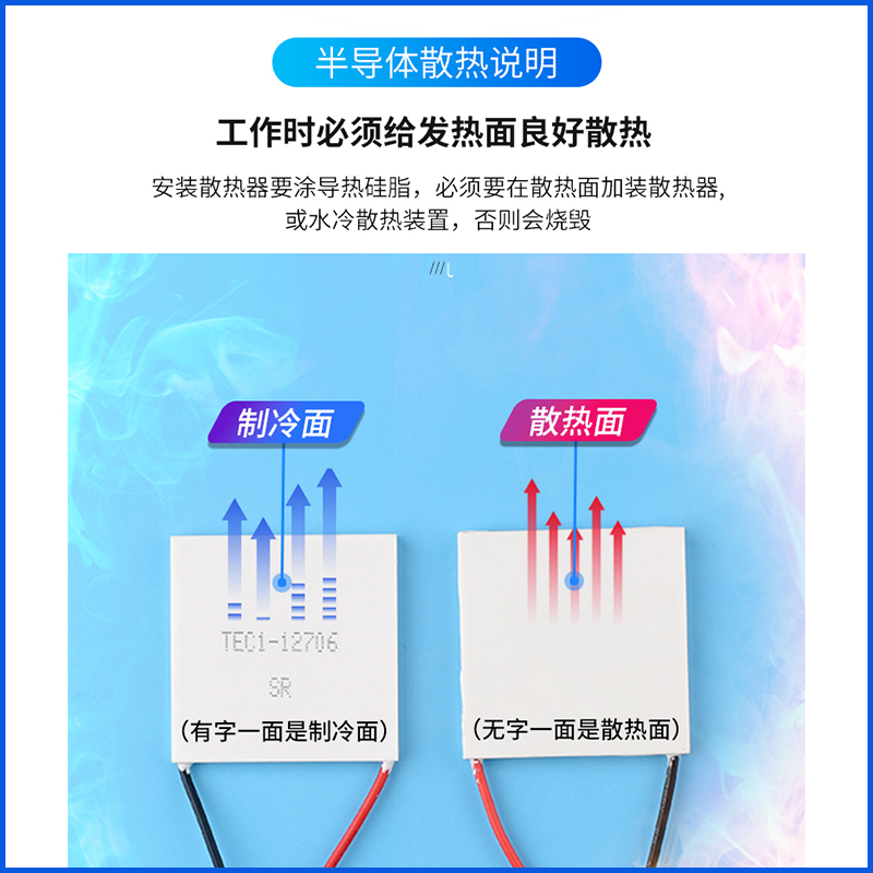 半导体制冷片 TEC1-12706/12705/12703/12707/12710/12708/12712 - 图0