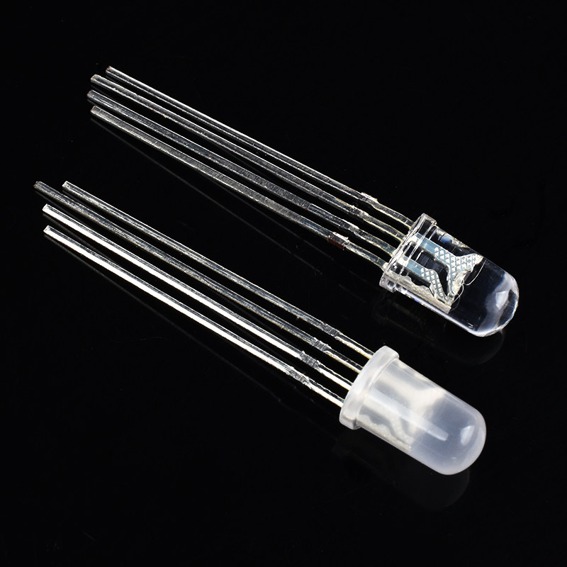 5MM/F5全彩RGB高亮LED灯雾状红绿蓝三色共阴/阳四脚发光二极管_虎窝淘