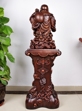 招财带底座落地大堂供奉弥勒佛