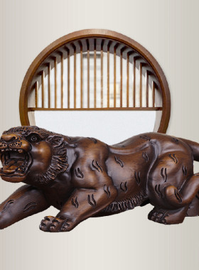 实木雕生肖虎老虎摆件