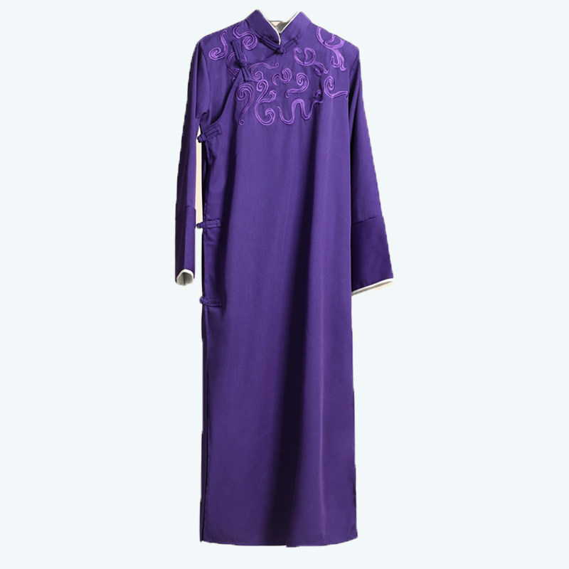 相声服刺绣大褂中式长袍中国风唐装五四青年学生装评书年会演出服,淘宝优惠券,粉丝福利购,淘宝优惠卷