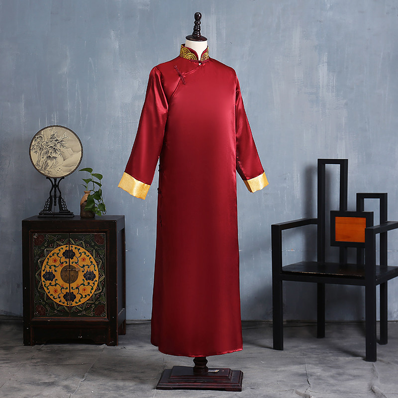 伴郎服中式婚礼民国唐装大褂团长衫 青堌集民族服装/舞台装