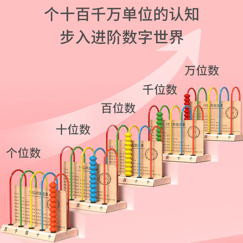 计数器器小学一年级数学教具算珠儿童教学专用五档计算数位计算器