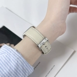 [Нежный молочный кофе] Применимо AppleWatch Leather S9 Bess Simple Lychee Pattern Apple Watch Texture Кожаный ремешок iWatch S8/7/5/4/4/SE.