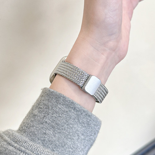 适用AppleWatch麦穗磁吸卡扣表带S11苹果手表不锈钢表带iwatchS10/9/8/7新金属高级感小众小蛮腰细款SE代女夏 - 图2