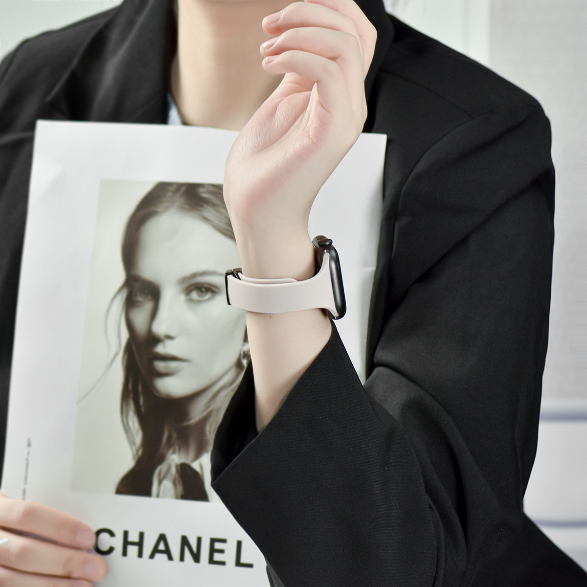 适用applewatchS11硅胶折叠磁吸表带9/8小蛮腰苹果手表S10表带腕带iwatch7/6/5/4/SE表带41/40mm运动防水女夏,淘宝优惠券,粉丝福利购,淘宝优惠卷