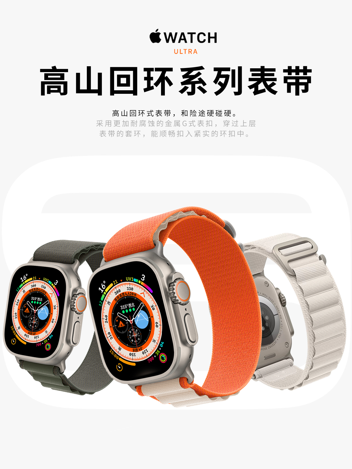 【秒变ultra套装】适用于applewatch保护壳苹果手表S8高山回环海洋表带iwatch改ultra一体壳SE/S7/6/5/4代-图1