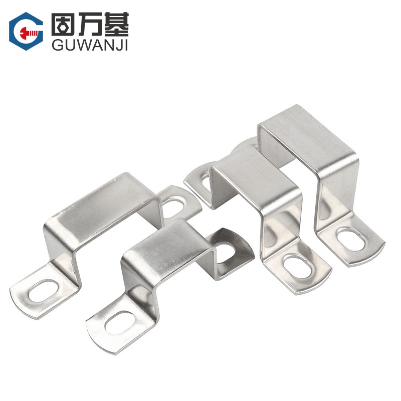 304不锈钢卡箍方管卡方形卡抱箍直角支架u型卡扣方型骑马卡管卡-图0