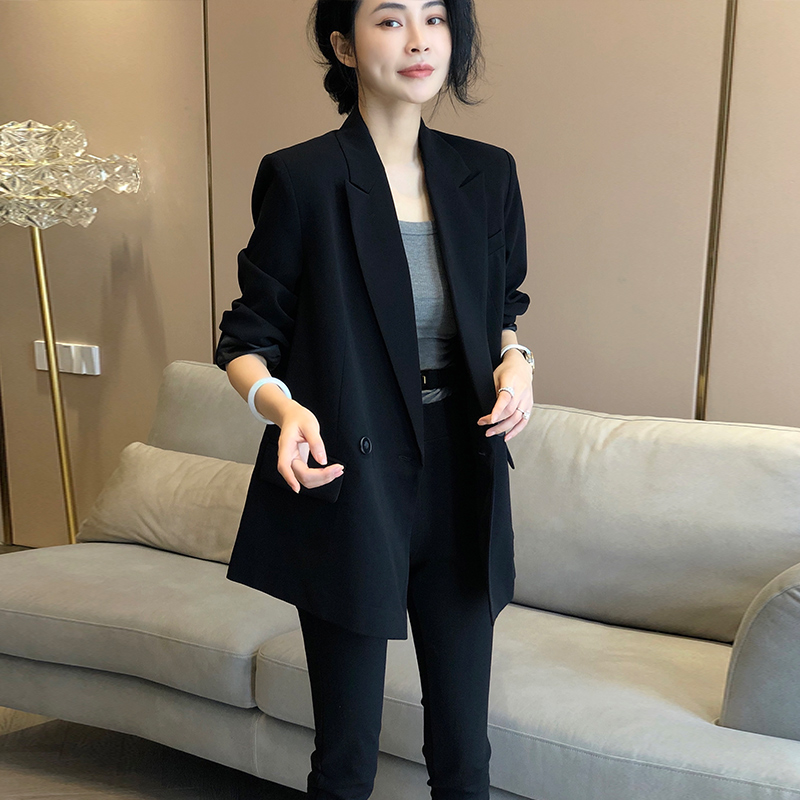 黑色小西装外套女高级设计感小众休闲西服时尚2024春装新款欧洲站 - 图0