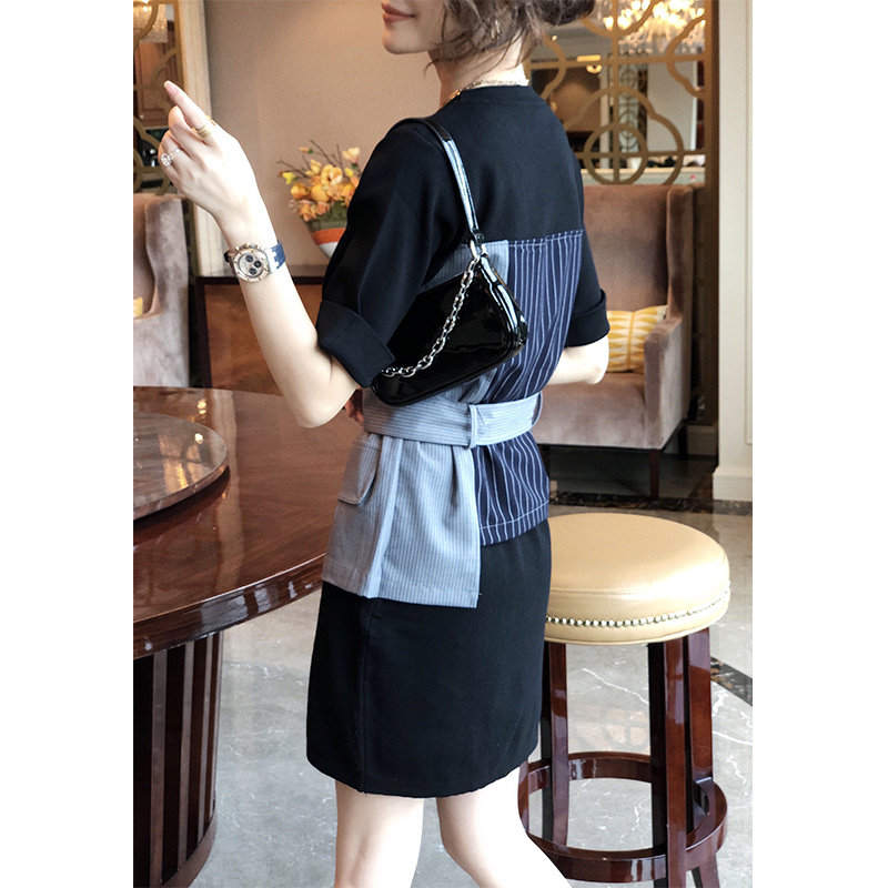 设计感轻熟风西装女气质收腰连衣裙 秋寸连衣裙