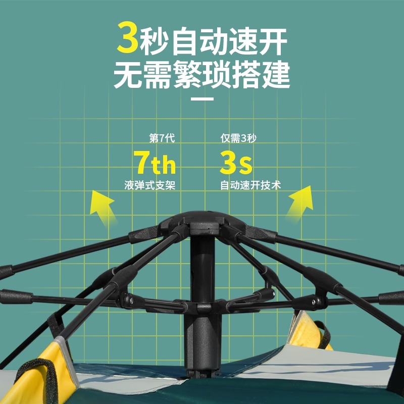 帐篷户外露营便携式折叠野外装备野餐公园全自动加厚防雨防晒套装 - 图1