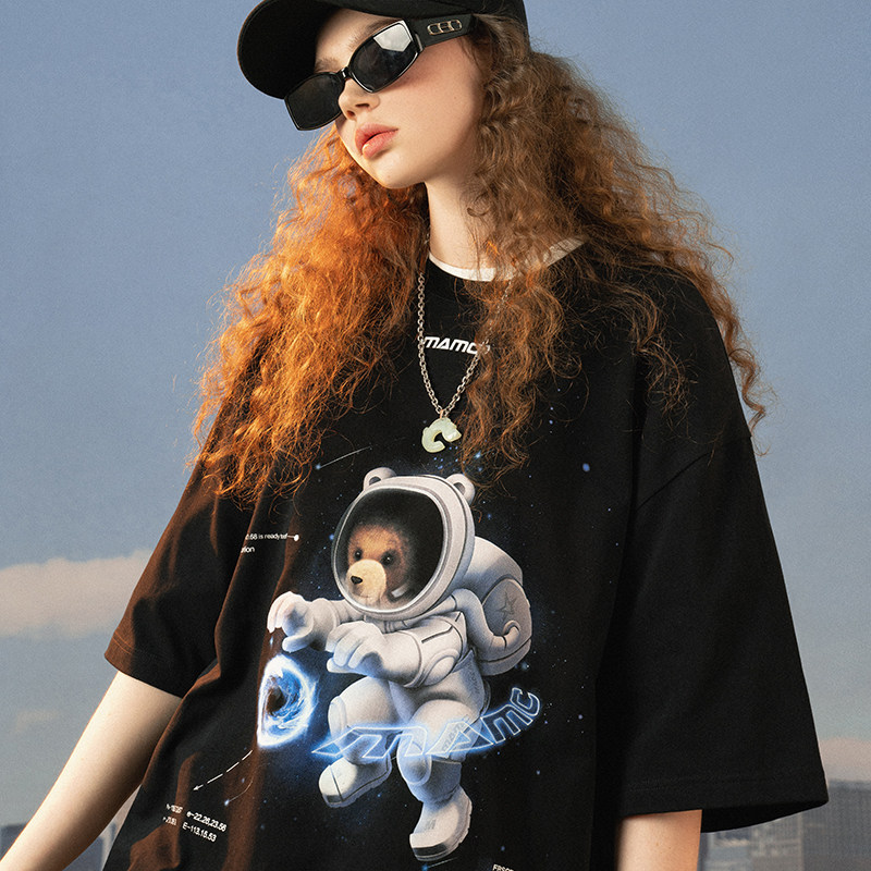 mamc黑洞星球太空熊短袖男潮流t恤 mamcT恤