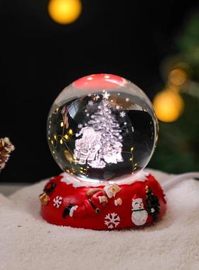圣诞老人雪人水晶球装饰品高级感