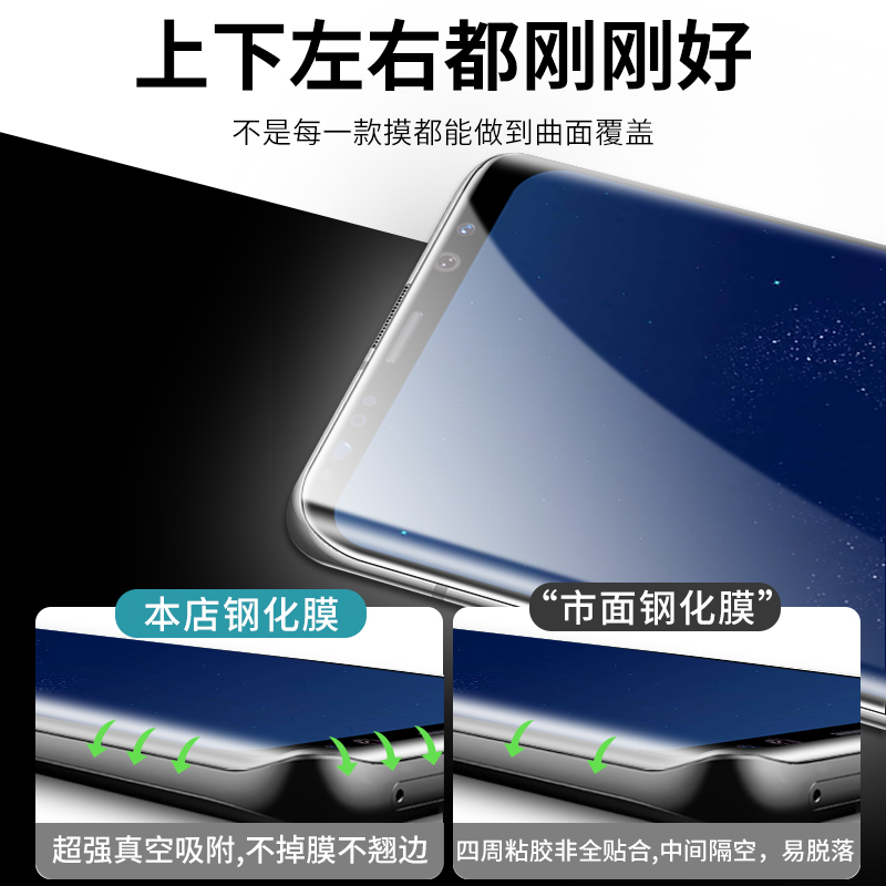 三星s8钢化膜uv全胶s8+手机膜十全屏覆盖s8全包边水凝膜s8plus高清曲面屏保护膜玻璃防摔贴膜抗蓝光 - 图1