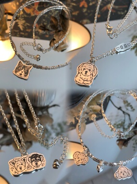 999纯银项链宠物纪念品吊坠项链定制设计项链