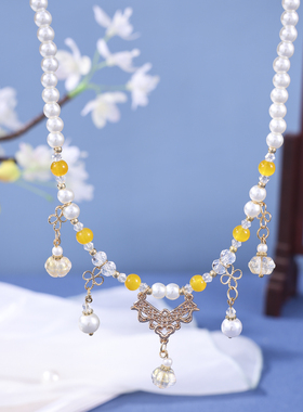 古风项链金色南瓜点缀汉服软璎珞