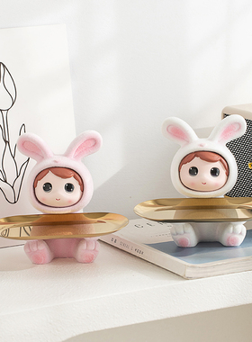 智老板树脂收纳卡通植绒材质