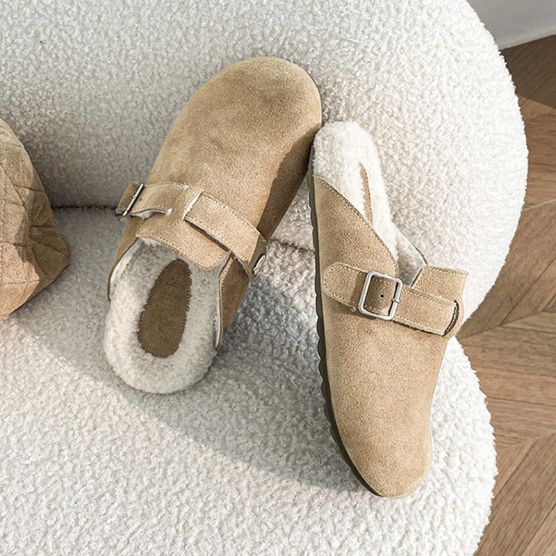 真皮包头半拖勃肯鞋女外穿2026款丑萌加绒棉拖鞋大码41—43,淘宝优惠券,粉丝福利购,淘宝优惠卷