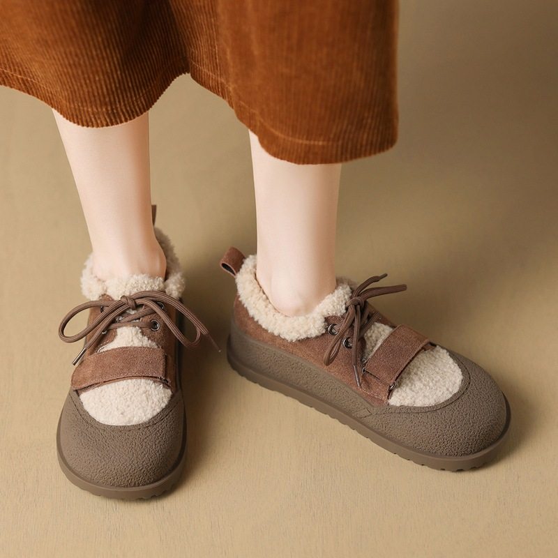 ZHR休闲鞋女2023年秋冬新款潮流休闲百搭保暖魔术贴平底毛毛棉鞋,淘宝优惠券,粉丝福利购,淘宝优惠卷