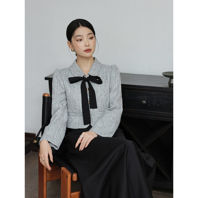 Qifan new spring style elegant lady style bow jacket ຂອງແມ່ຍິງຊຸດສູງ 82197