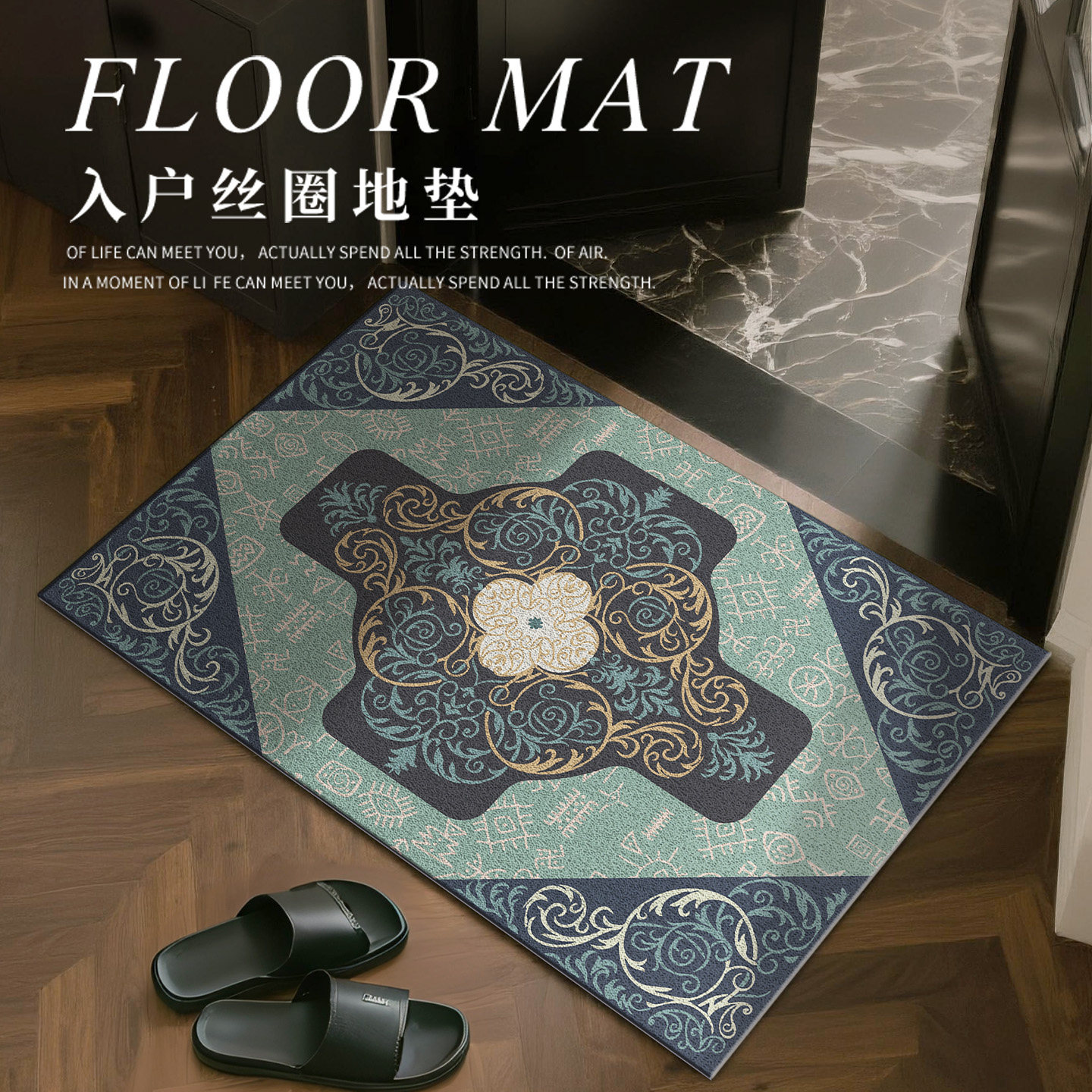 French entry floor mats, home door wire ring foot mats