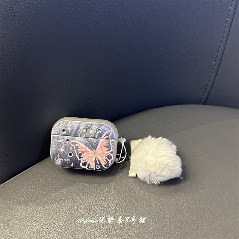 ins少女心电镀幻彩蝴蝶适用苹果无线蓝牙airpods pro1代2代3代耳机保护套-图0