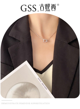 几何项链古熙西纯银双层饰品