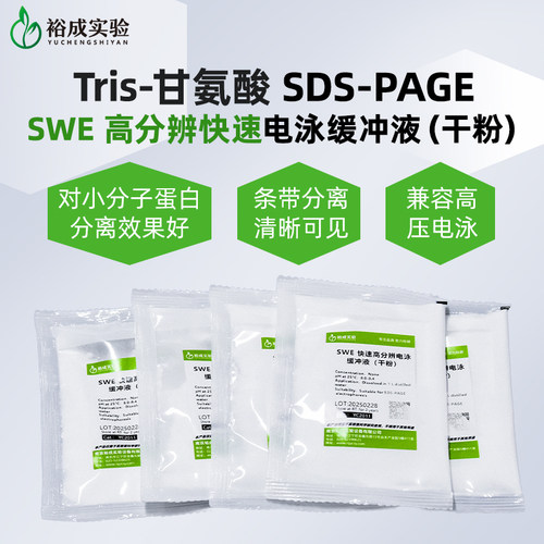 裕成实验SWE高分辨快速凝胶Tris-甘氨酸SDS-PAGE凝胶电泳缓冲液1L - 图1