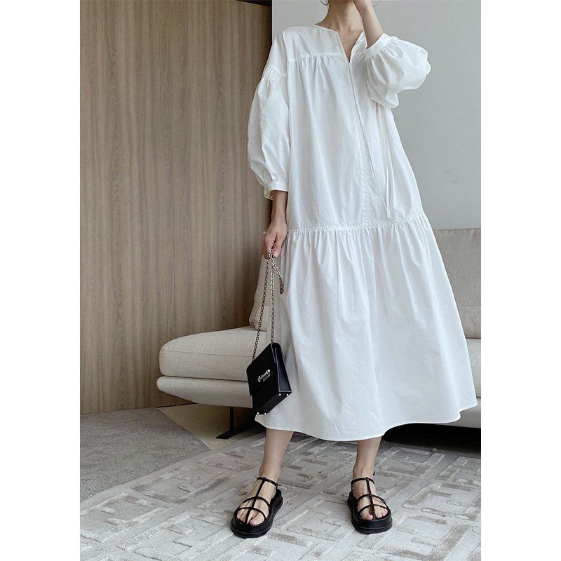 法式v领长袖女2021早秋新款连衣裙 琳灿连衣裙