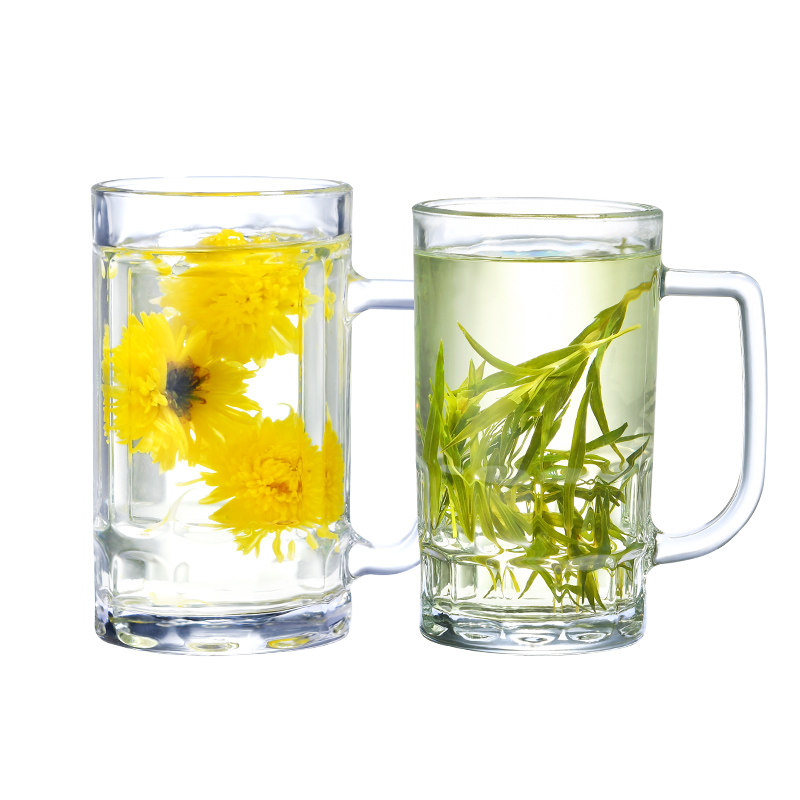 家用啤酒杯带把玻璃杯透明带手柄大容量加厚耐热茶杯扎啤杯商用,淘宝优惠券,粉丝福利购,淘宝优惠卷