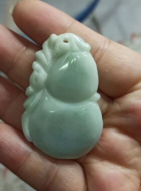 天然翡翠吊坠雕刻件手把件葫芦