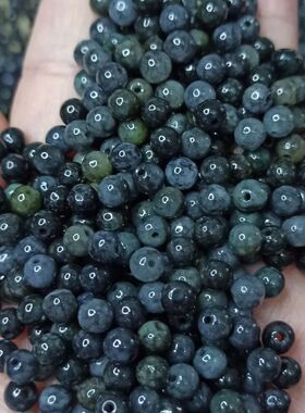 缅甸翡翠乌鸡圆珠卡5mm