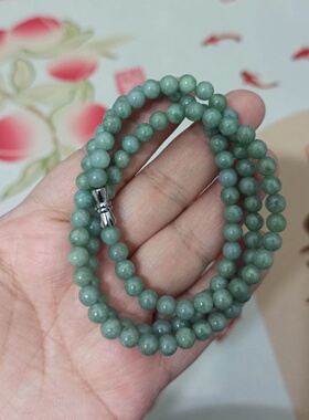 天然翡翠项链圆珠5.5mm