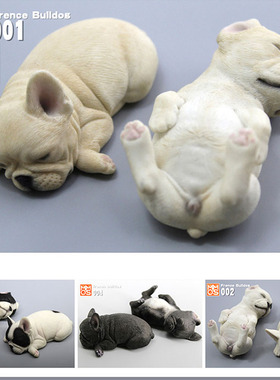 法国斗牛犬模型汽车摆件法斗手办