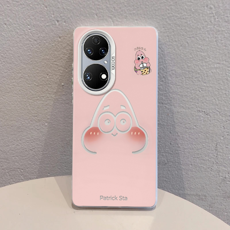 适用华为p50手机壳大脸派大星磨砂彩银华为P50PRO高级感创意简约P50e硅胶防摔新款保护套 - 图2